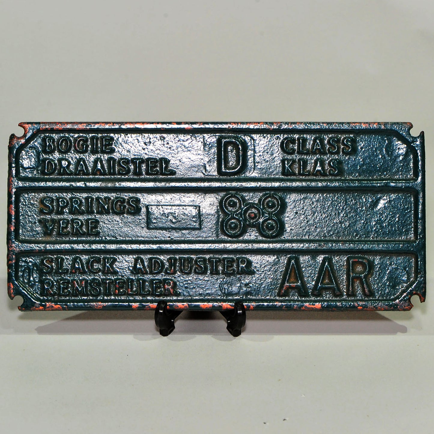 SA Railways Bogie Data Plate — Class D, Bilingual