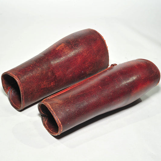 British Army Leather Gaiters — Anglo-Boer War Era, Genuine Leather, Good Condition
