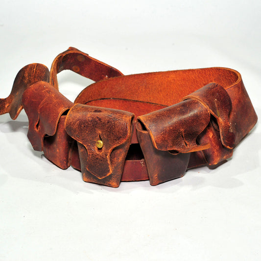 British Army Leather Ammunition Bandolier — Anglo-Boer War Era, With Issues (Missing Brass Buckle)