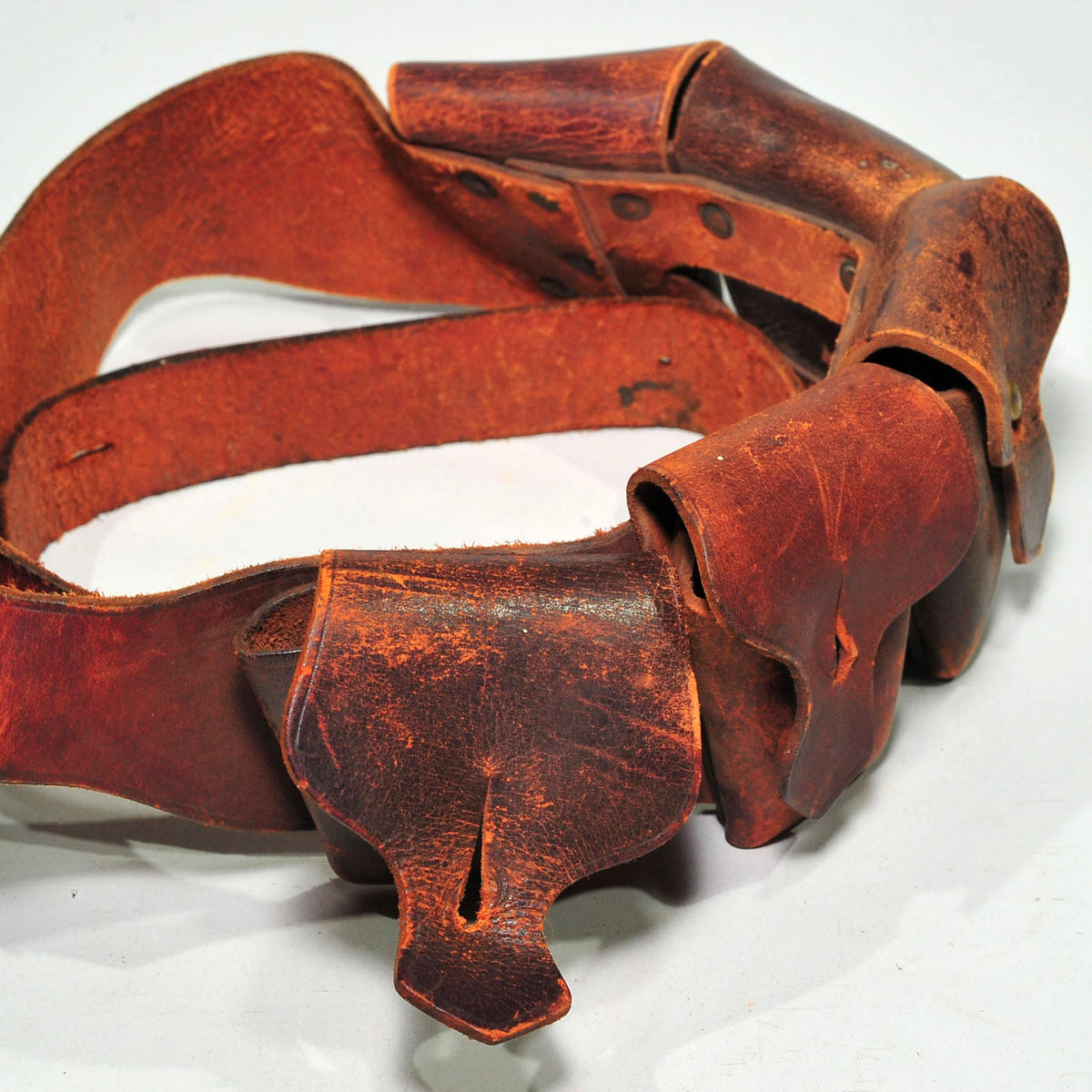 British Army Leather Ammunition Bandolier — Anglo-Boer War Era, With Issues (Missing Brass Buckle)