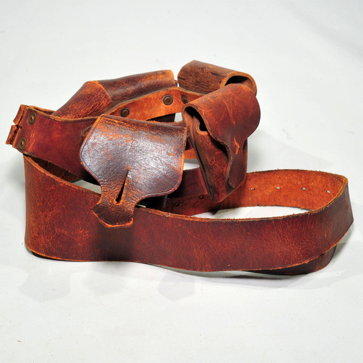 British Army Leather Ammunition Bandolier — Anglo-Boer War Era, With Issues (Missing Brass Buckle)