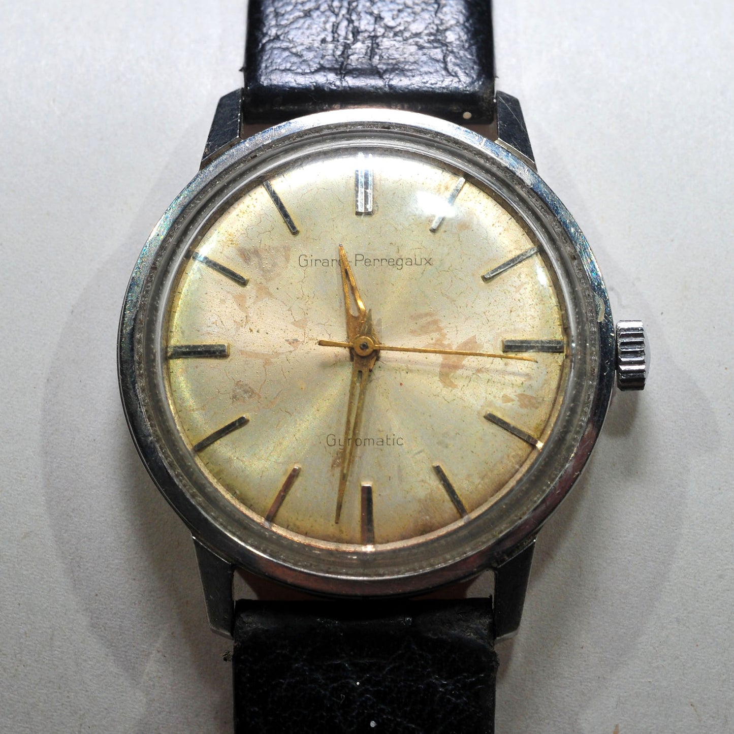 Girard-Perregaux Gyromatic — Vintage Swiss Steel Dress Watch, Runs Well