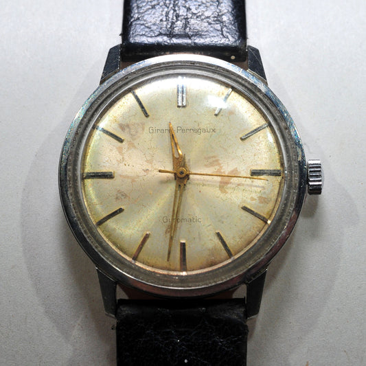 Girard-Perregaux Gyromatic — Vintage Swiss Steel Dress Watch, Runs Well