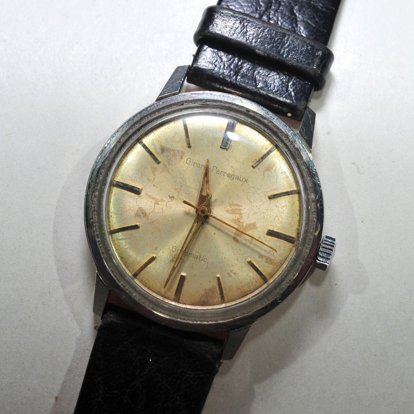 Girard-Perregaux Gyromatic — Vintage Swiss Steel Dress Watch, Runs Well