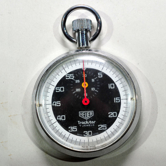 Heuer Trackstar 7 Jewel Stopwatch — Swiss Mechanical Chronograph