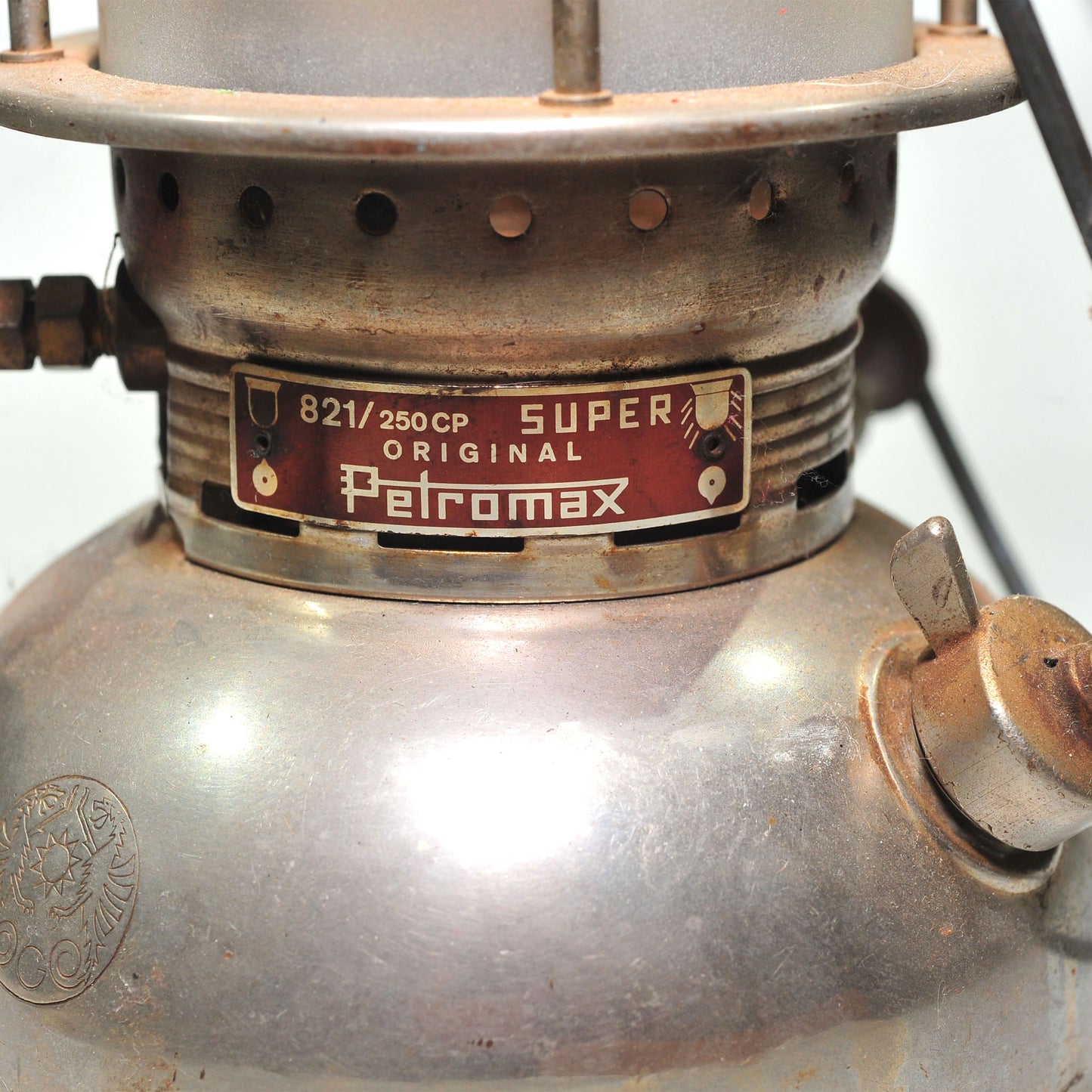 Baby Petromax 821, 250CP — Vintage German Kerosene Pressure Lantern, 34cm, Restoration Project