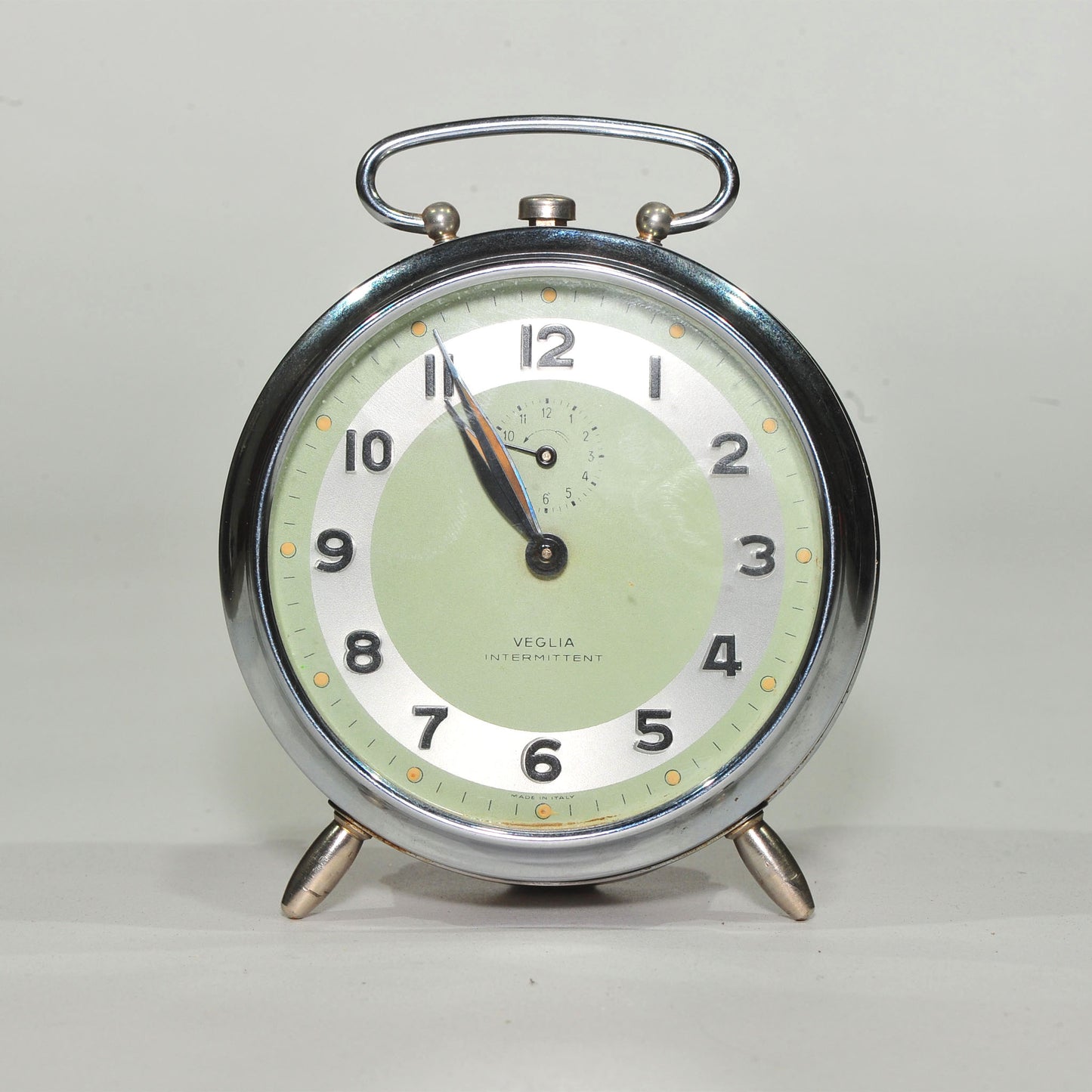 Veglia Intermittent Mechanical Alarm Clock — Polished Chrome, Working, Very Good Condition
