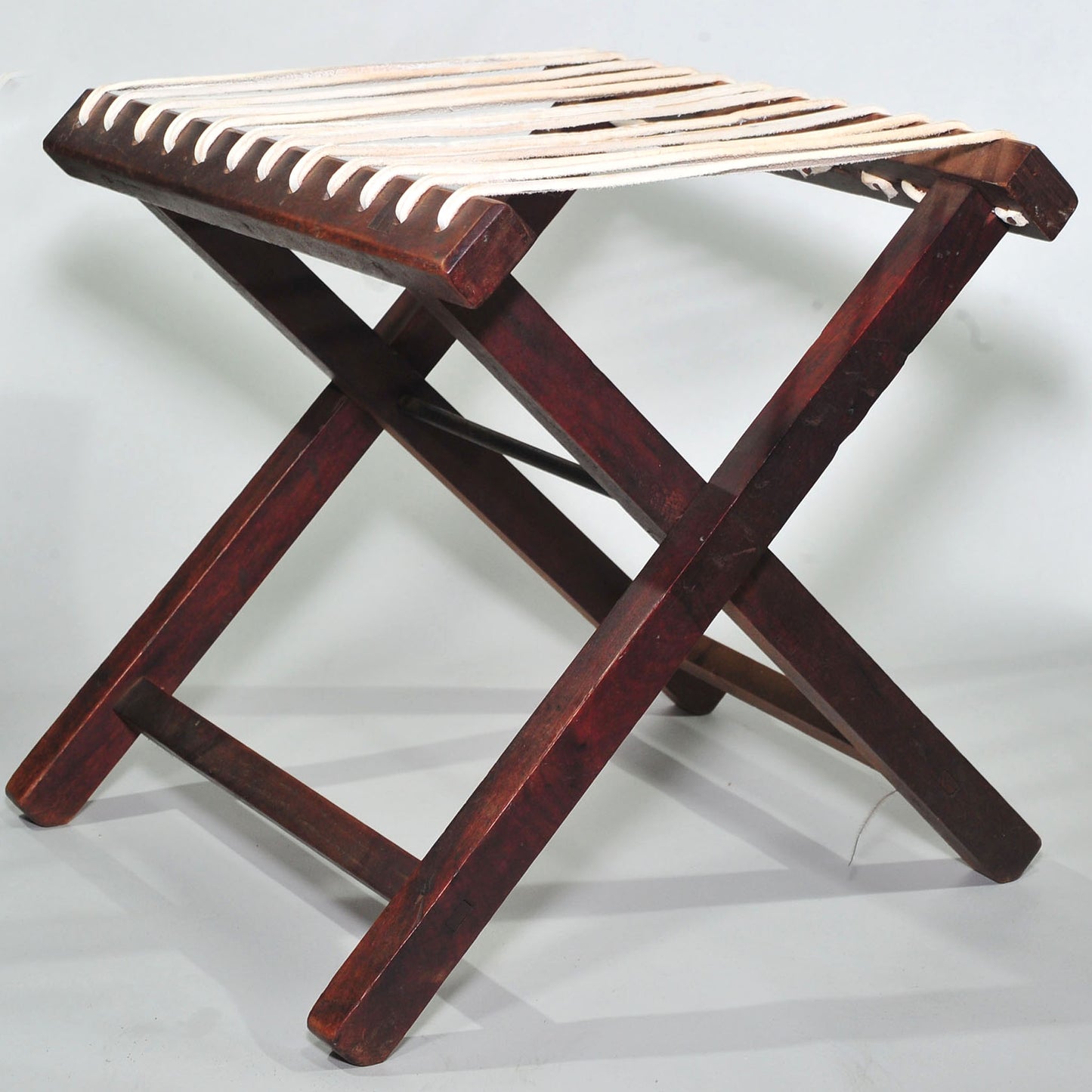 Antique Tambotie Folding Camping Chair — Riempie Seat