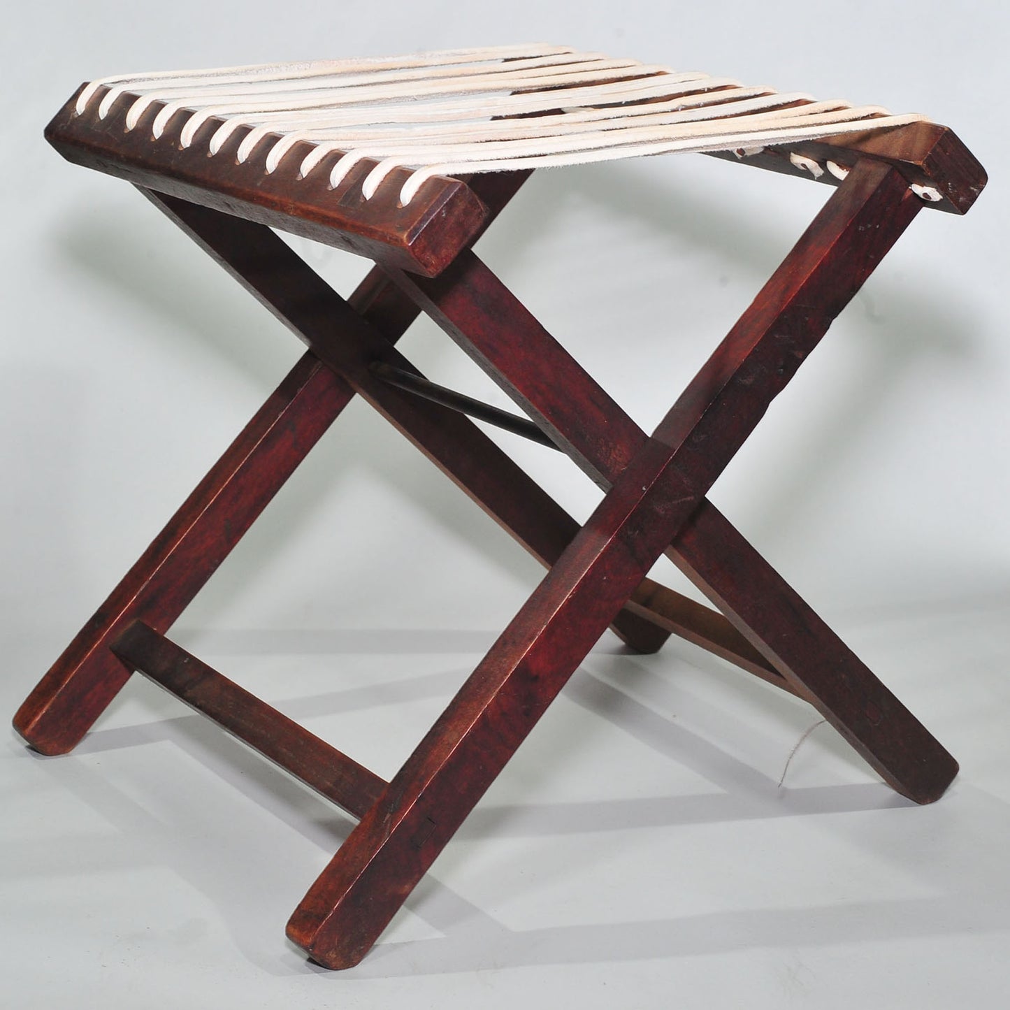 Antique Tambotie Folding Camping Chair — Riempie Seat