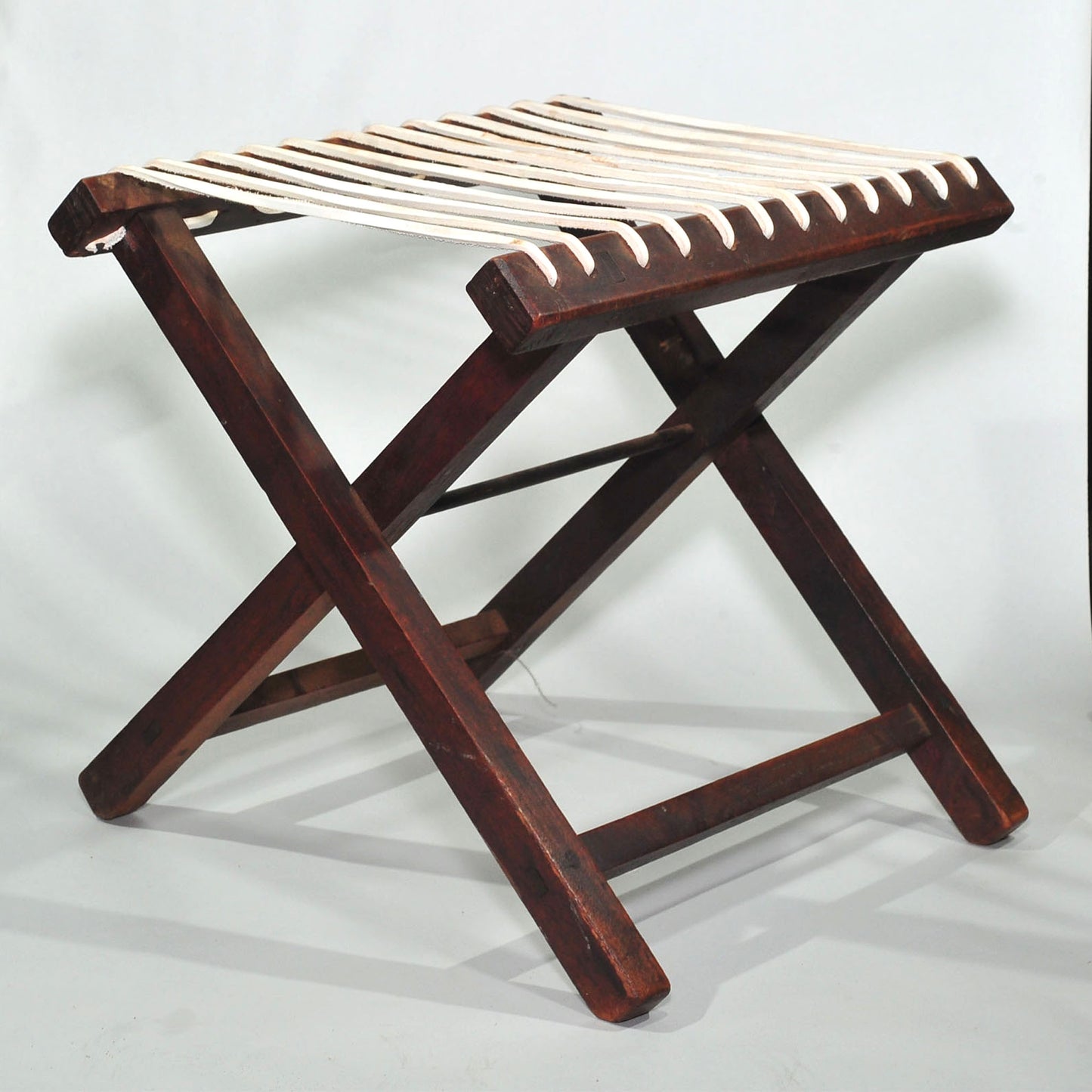 Antique Tambotie Folding Camping Chair — Riempie Seat