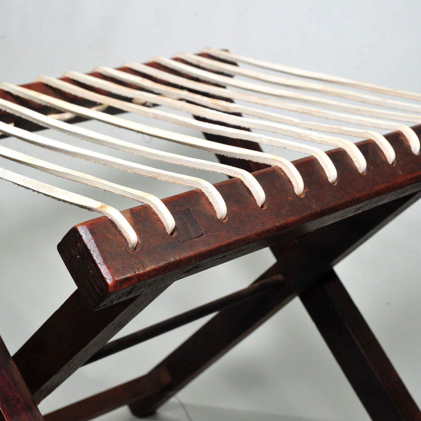 Antique Tambotie Folding Camping Chair — Riempie Seat