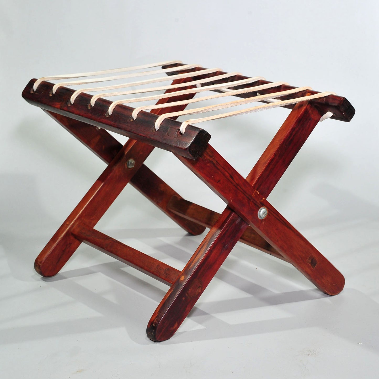 Antique Stinkwood Folding Camping Chair — Riempie Seat