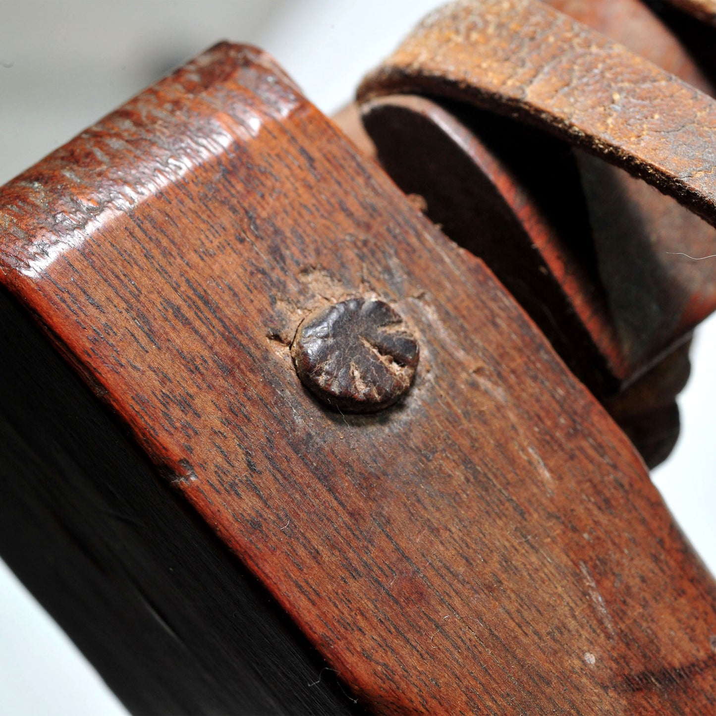 Antique Stinkwood Folding Camping Chair — Original Raw Hide Riempies