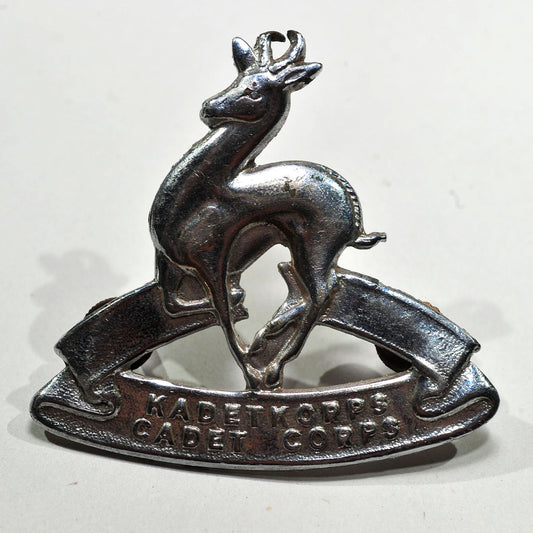 SADF School Cadets Beret Badge — 1980s, With Studs and Screws, Good Condition