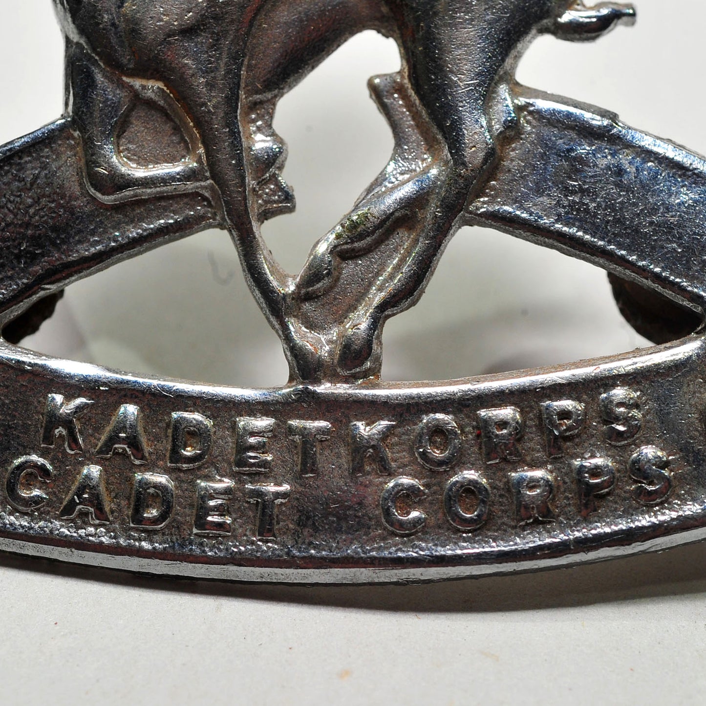 SADF School Cadets Beret Badge — 1980s, With Studs and Screws, Good Condition