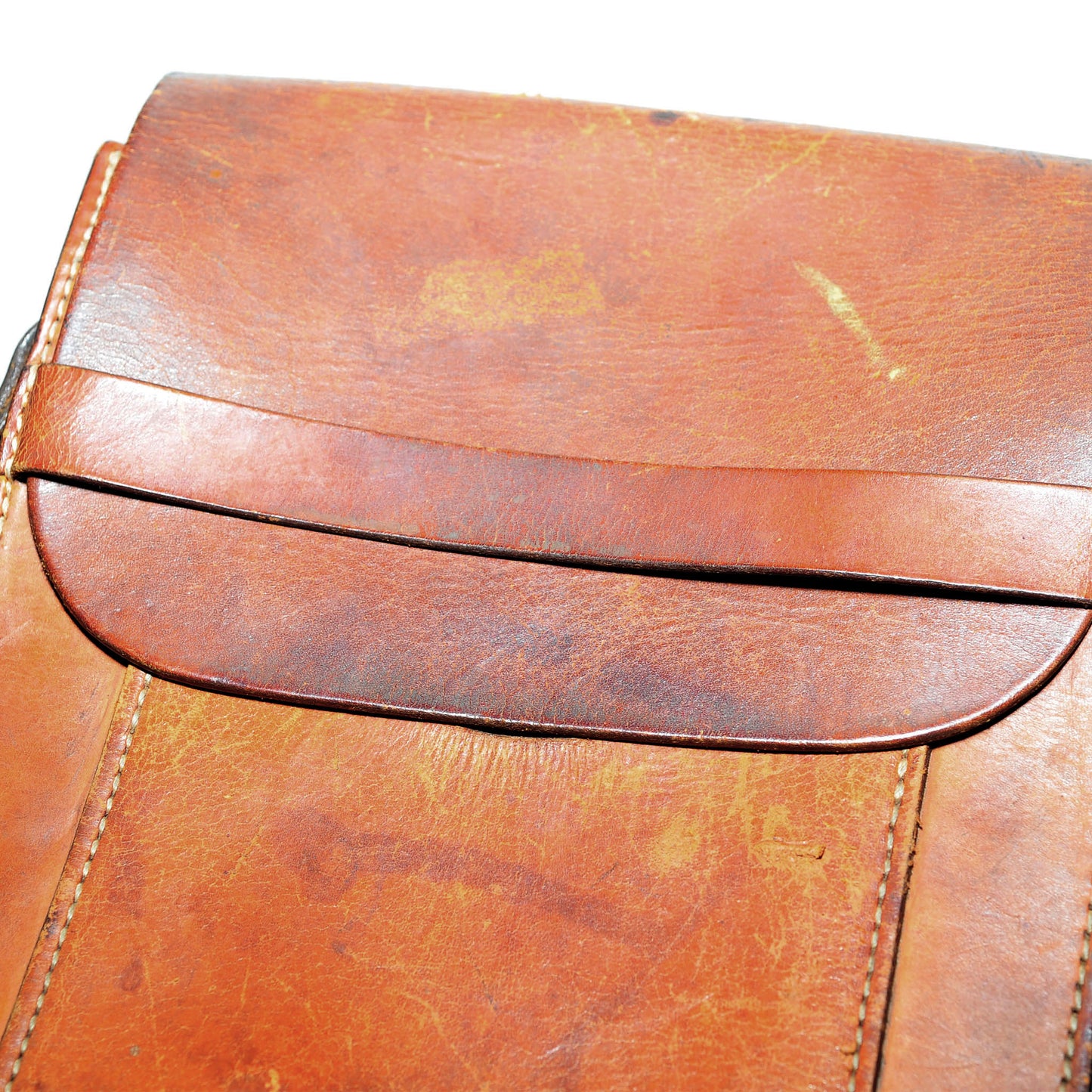 Vintage Leather Cross-Body Satchel — Brown, Patina, 39x24cm