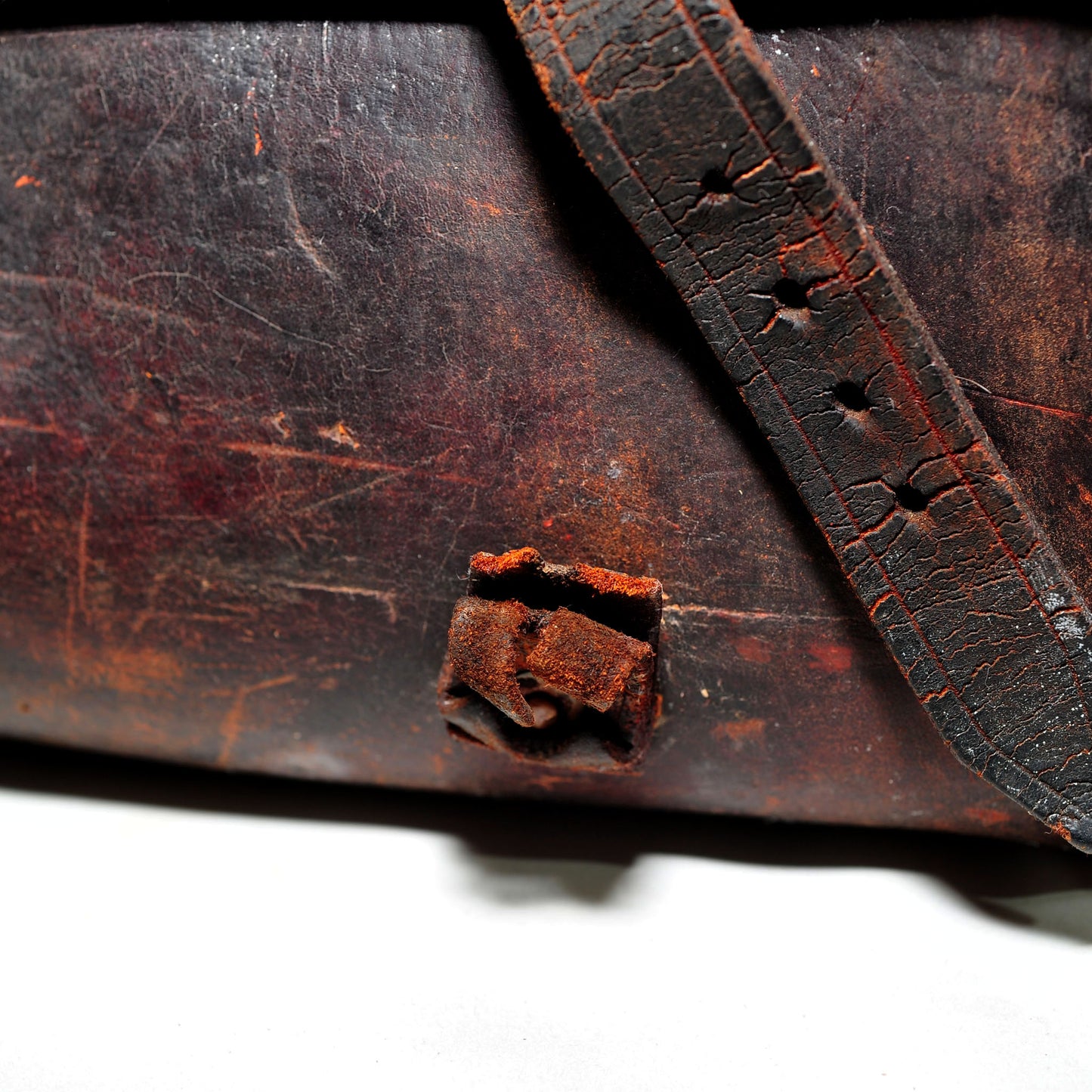 Antique Railway Engineer's Leather Toolbox — Thick Leather