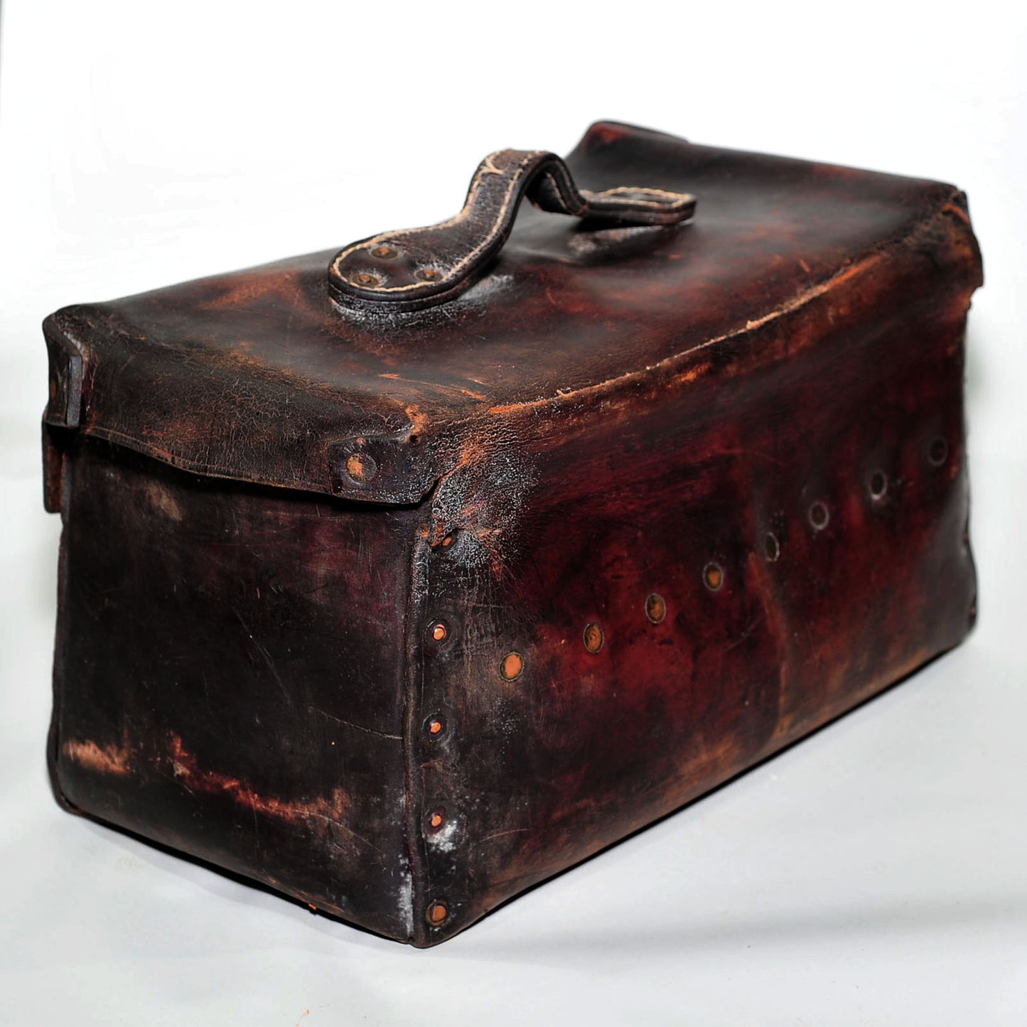Antique Railway Engineer's Leather Toolbox — Thick Leather