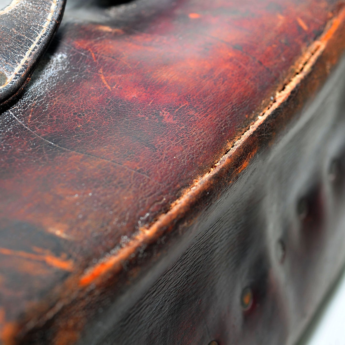 Antique Railway Engineer's Leather Toolbox — Thick Leather
