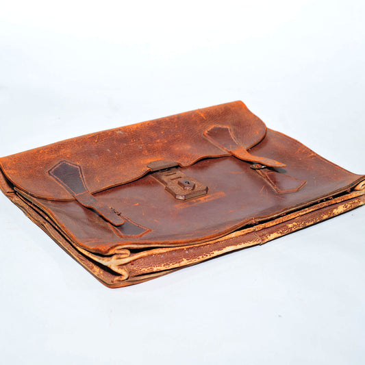 Vintage Leather School Bag — One-Buckle, Fair Condition, Great as Laptop Bag