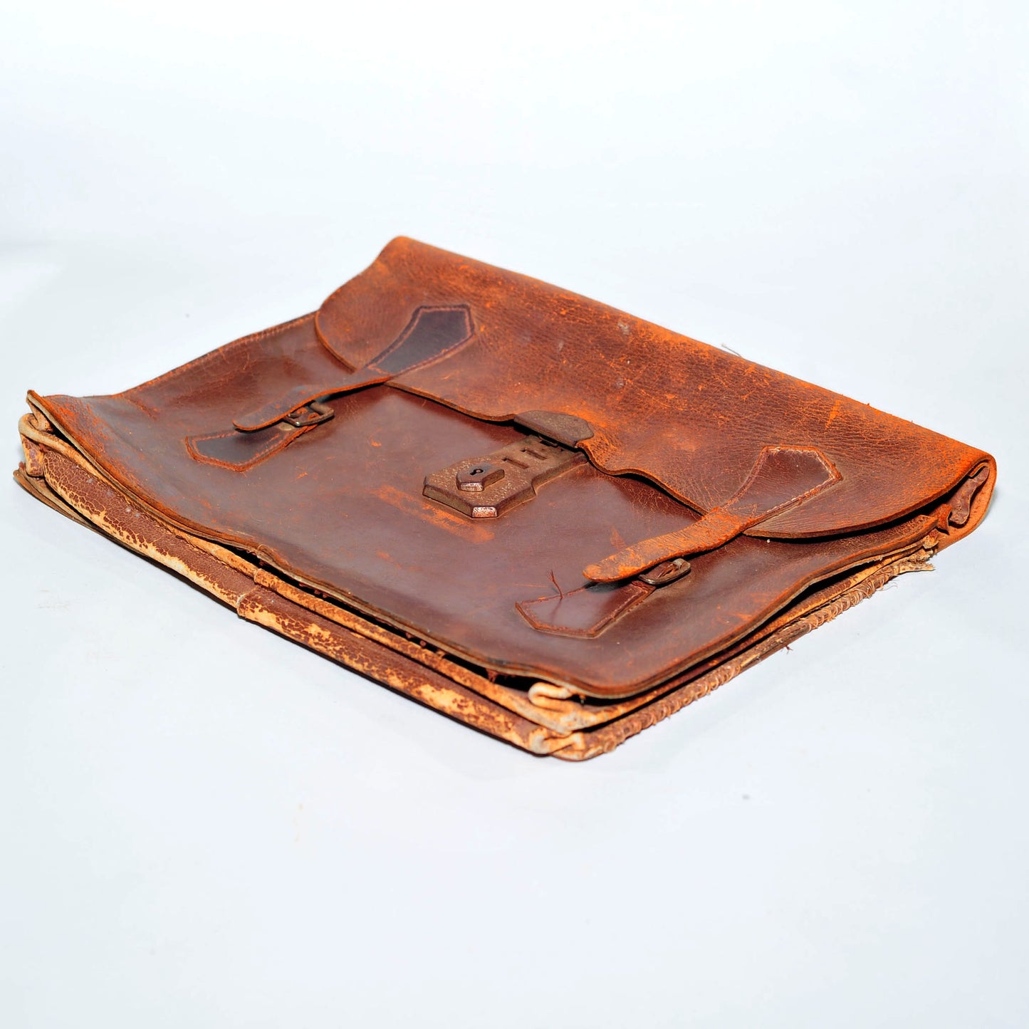 Vintage Leather School Bag — One-Buckle, Fair Condition, Great as Laptop Bag