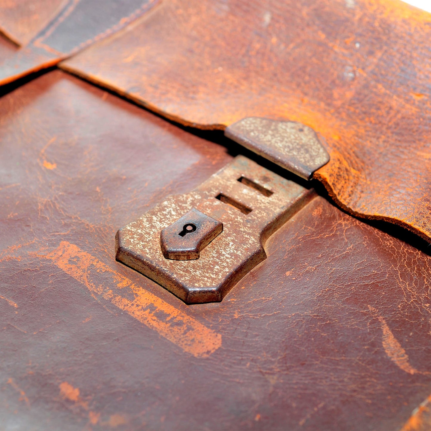 Vintage Leather School Bag — One-Buckle, Fair Condition, Great as Laptop Bag