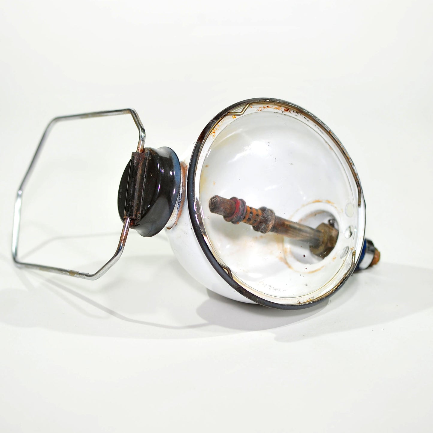 Vintage Cadac Fisherman's Gas Lamp — Enamel, Glass Lens, 17cm