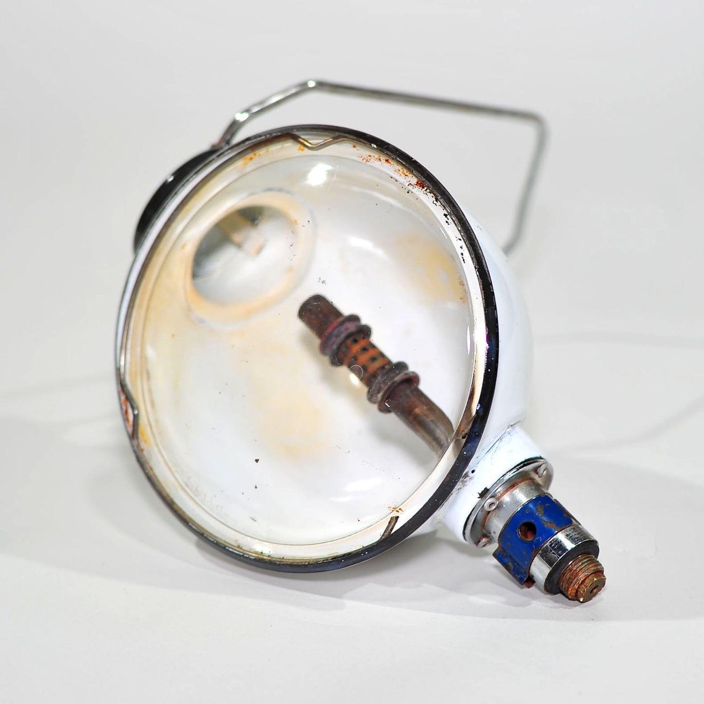 Vintage Cadac Fisherman's Gas Lamp — Enamel, Glass Lens, 17cm